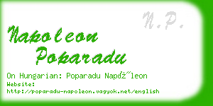 napoleon poparadu business card